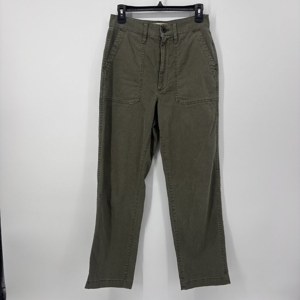 Madewell Curvy Perfect Vintage Straight Workwear Pants Green Womens 27 NC370